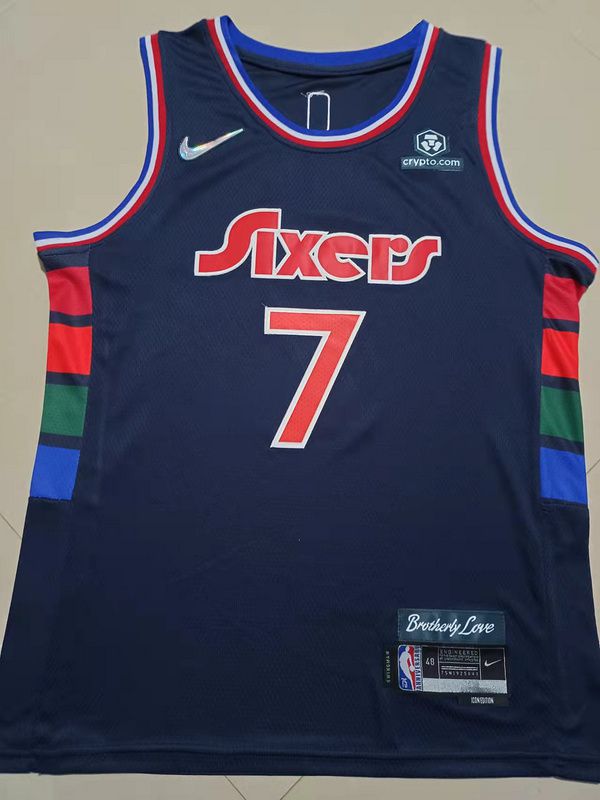 Men Philadelphia 76ers #7 Joe Blue 2022 City Edition Nike NBA Jersey